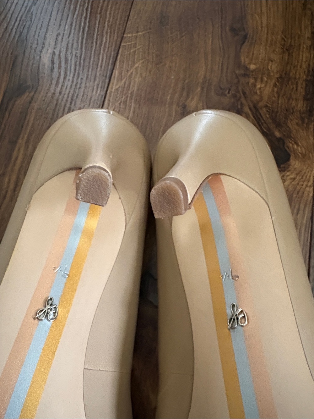 Sam Edelman Beige Pointed-Toe Leather Pumps - Picture 8 of 15